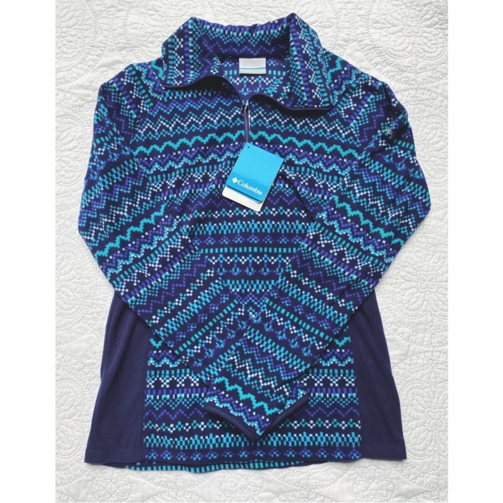 Columbia patterned fleece pullover sweatshirt